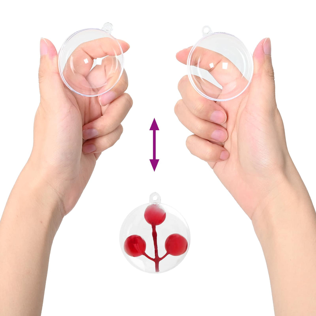 Christmas Ball Set 50 pcs Transparent Dia. 5 cm Plastic