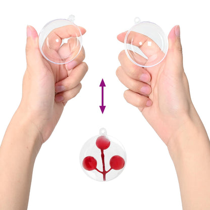 Christmas Ball Set XL 25 pcs Transparent Dia. 10 cm Plastic