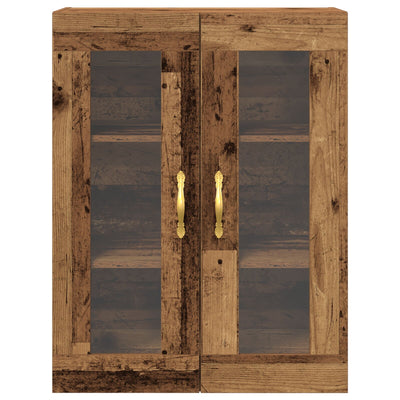 Wall-Mounted Cabinet with Glass Doors Old Wood 69,5x34x90 cm