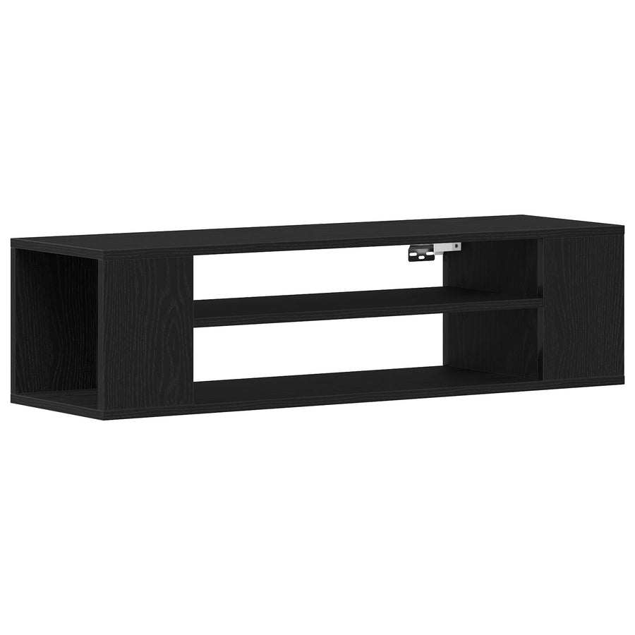 Wall-Mounted TV Cabinet - Black Oak, 100x30x26.5 cm, Engineered Wood