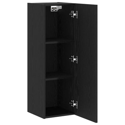 Wall-Mounted TV Cabinets - 2 pcs Black Oak, 30.5x30x90 cm, Made from Engineered Wood