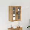 Wall-Mounted Cabinet with Glass Doors Artisan Oak 69,5x34x90 cm