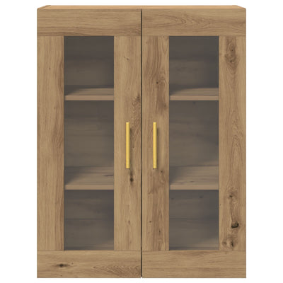 Wall-Mounted Cabinet with Glass Doors Artisan Oak 69,5x34x90 cm