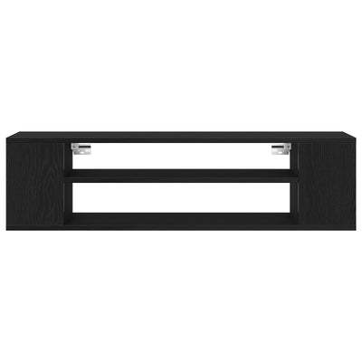 Wall-Mounted TV Cabinet - Black Oak, 100x30x26.5 cm, Engineered Wood