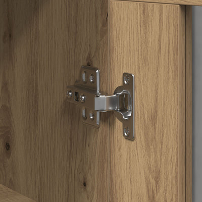 Wall-Mounted Cabinet with Glass Doors Artisan Oak 69,5x34x90 cm