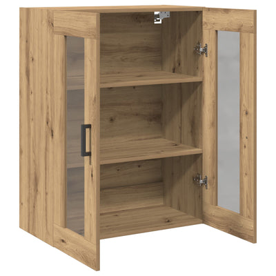 Wall-Mounted Cabinet with Glass Doors Artisan Oak 69,5x34x90 cm
