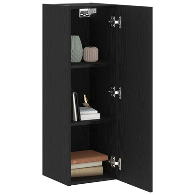 Wall-Mounted TV Cabinet in Black Oak - 30.5x30x90 cm, Made of Engineered Wood