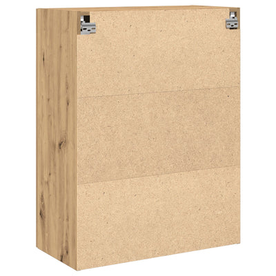 Wall-Mounted Cabinet with Glass Doors Artisan Oak 69,5x34x90 cm