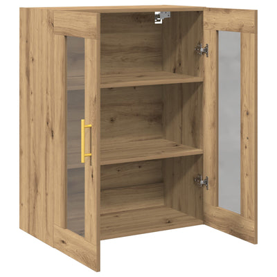 Wall-Mounted Cabinet with Glass Doors Artisan Oak 69,5x34x90 cm