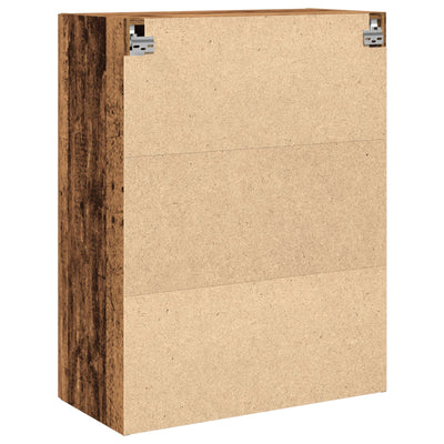 Wall-Mounted Cabinet with Glass Doors Old Wood 69,5x34x90 cm