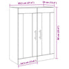 Wall-Mounted Cabinet with Glass Doors Black Oak 69,5x34x90 cm