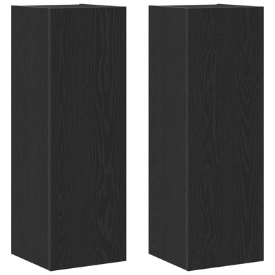 Wall-Mounted TV Cabinets - 2 pcs Black Oak, 30.5x30x90 cm, Made from Engineered Wood