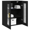 Wall-Mounted Cabinet with Glass Doors Black Oak 69,5x34x90 cm