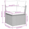 10 Piece Garden Sofa Set with Cushions Beige Poly Rattan