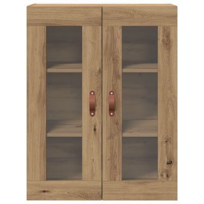 Wall-Mounted Cabinet with Glass Doors Artisan Oak 69,5x34x90 cm
