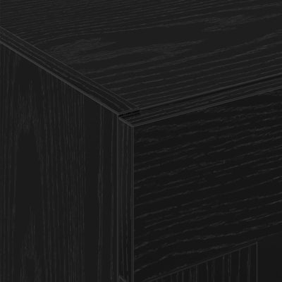 Wall-Mounted Cabinet with Glass Doors Black Oak 69,5x34x90 cm