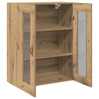 Wall-Mounted Cabinet with Glass Doors Artisan Oak 69,5x34x90 cm