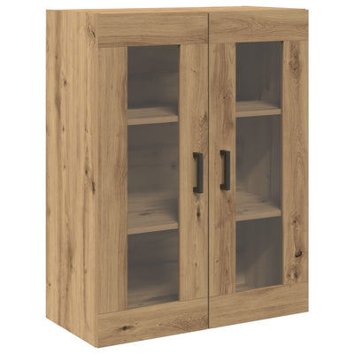Wall-Mounted Cabinet with Glass Doors Artisan Oak 69,5x34x90 cm
