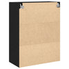 Wall-Mounted Cabinet with Glass Doors Black Oak 69,5x34x90 cm