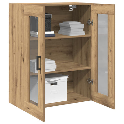 Wall-Mounted Cabinet with Glass Doors Artisan Oak 69,5x34x90 cm