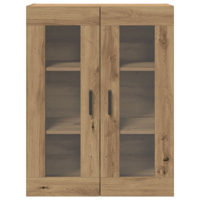 Wall-Mounted Cabinet with Glass Doors Artisan Oak 69,5x34x90 cm