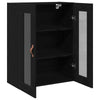Wall-Mounted Cabinet with Glass Doors Black Oak 69,5x34x90 cm