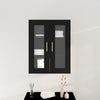 Wall-Mounted Cabinet with Glass Doors Black Oak 69,5x34x90 cm