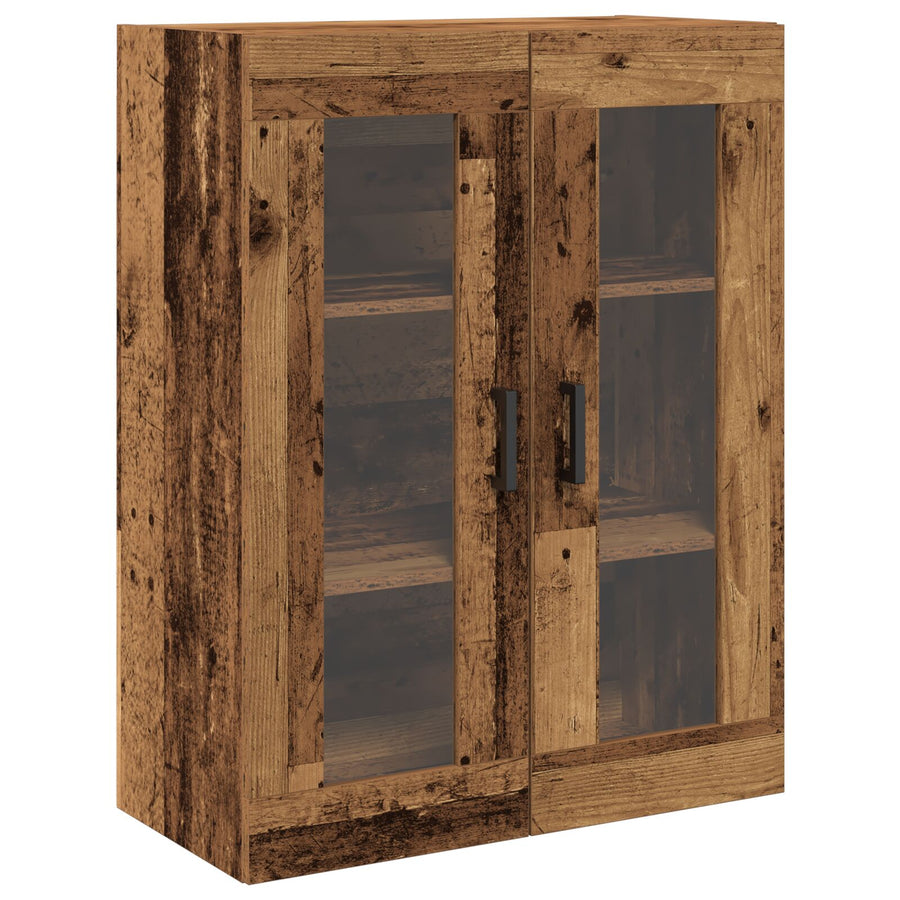 Wall-Mounted Cabinet with Glass Doors Old Wood 69,5x34x90 cm