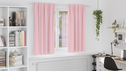 Blackout Curtains with Rings 2 pcs Baby Pink 175 x 140 cm