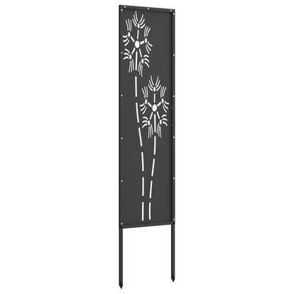 Garden Privacy Screen Black 32 x 140 cm Cold-rolled steel