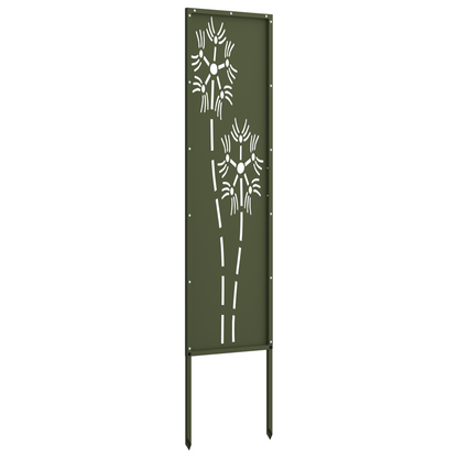 Garden Privacy Screen Olive green 32 x 140 cm Cold-rolled steel