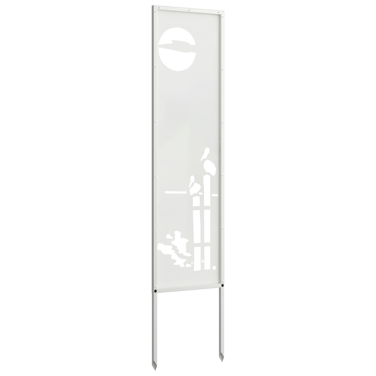Garden Privacy Screen White 32 x 140 cm Cold-rolled steel