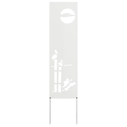 Garden Privacy Screen White 32 x 140 cm Cold-rolled steel