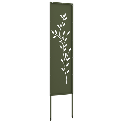 Garden Privacy Screen Olive green 32 x 140 cm Cold-rolled steel