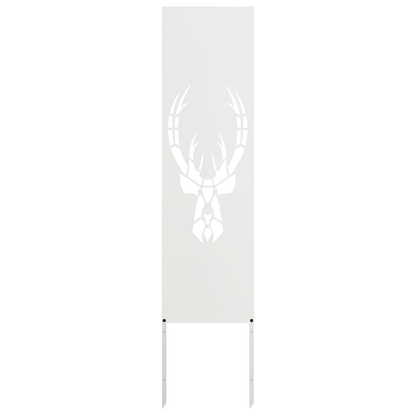 Garden Privacy Screen White 32 x 140 cm Cold-rolled steel