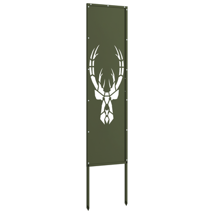 Garden Privacy Screen Olive green 32 x 140 cm Cold-rolled steel