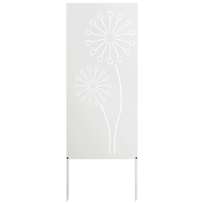 Garden Privacy Screen White 50 x 140 cm Cold-rolled steel