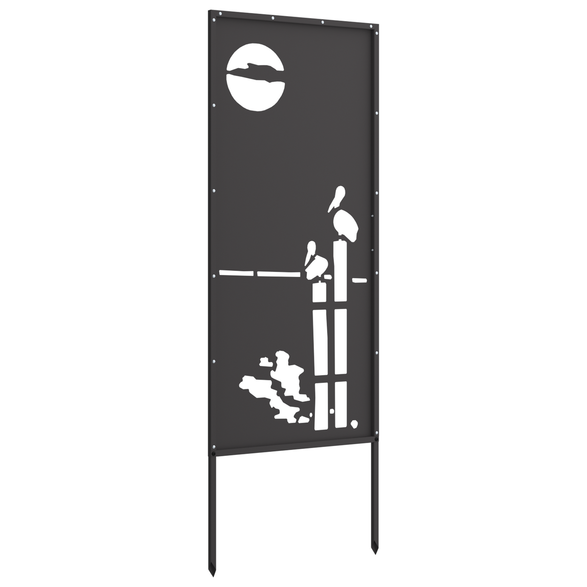 Garden Privacy Screen Black 50 x 140 cm Cold-rolled steel