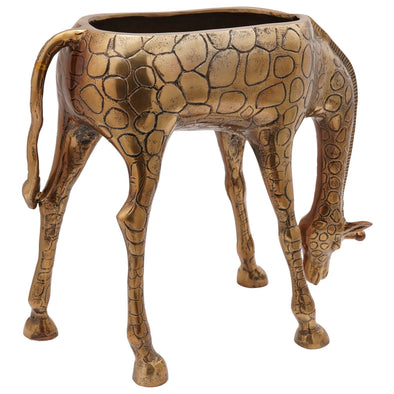 Giraffe-Shaped Ice Bucket in Brass - 49x22x39 cm Aluminum