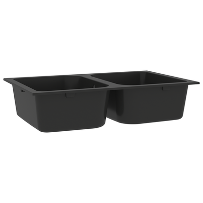 Kitchen Sink Black 76 x 48 x 30 cm Quartz and Resin