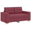 2 Piece Sofa Set with Cushions Wine Red Fabric