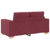 2 Piece Sofa Set with Cushions Wine Red Fabric
