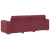 2 Piece Sofa Set with Cushions Wine Red Fabric