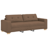 2 Piece Sofa Set with Cushions Brown Fabric