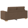 2 Piece Sofa Set with Cushions Brown Fabric