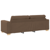 2 Piece Sofa Set with Cushions Brown Fabric