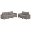 2 Piece Sofa Set with Cushions Taupe Fabric