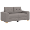 2 Piece Sofa Set with Cushions Taupe Fabric