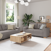 2 Piece Sofa Set with Cushions Taupe Fabric