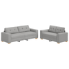 2 Piece Sofa Set with Cushions Cloud Grey Fabric